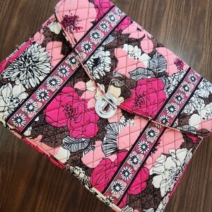 Vera Bradley Mocha Rouge Laptop Messenger Briefcase Crossbody with Tablet Case.